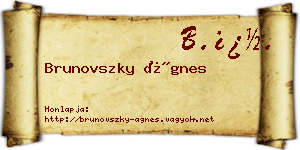 Brunovszky Ágnes névjegykártya